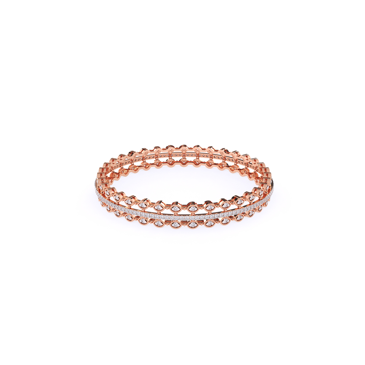 Round Brilliant Cut Lab Grown Diamond Bangle